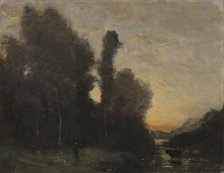 Landscape, Evening Mood, 1830-1875. Creator: Jean-Baptiste-Camille Corot.