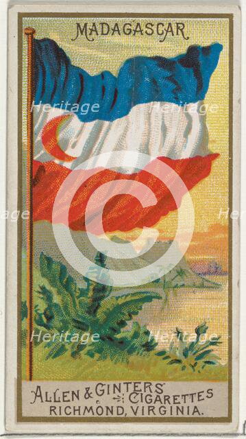 Madagascar, from Flags of All Nations, Series 2 (N10) for Allen & Ginter Cigarettes Brands..., 1890. Creator: Allen & Ginter.