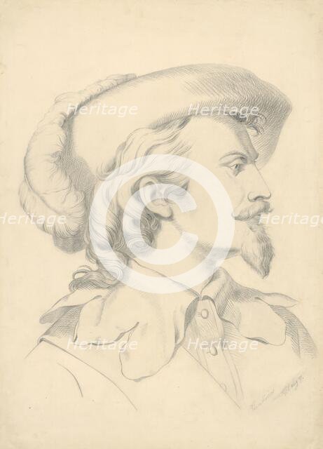 Man's head with a beard, 1877-1880. Creator: Vojtech Klimkovic.