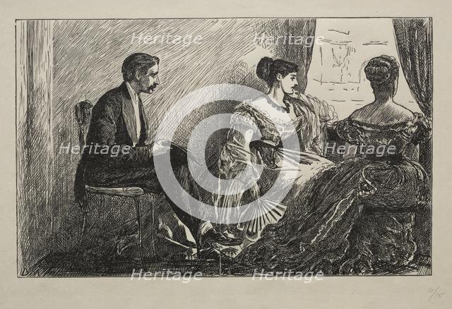 The White Camellia, 1868. Creator: George Louis Palmella Busson Du Maurier (British, 1834-1896).