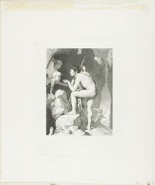 Oedipus and the Sphinx, 1867. Creator: Claude Ferdinand Gaillard.