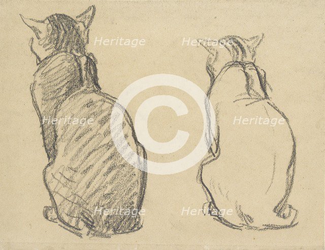 Two Studies of a Cat, early 20th century. Artist: Theophile Alexandre Steinlen.