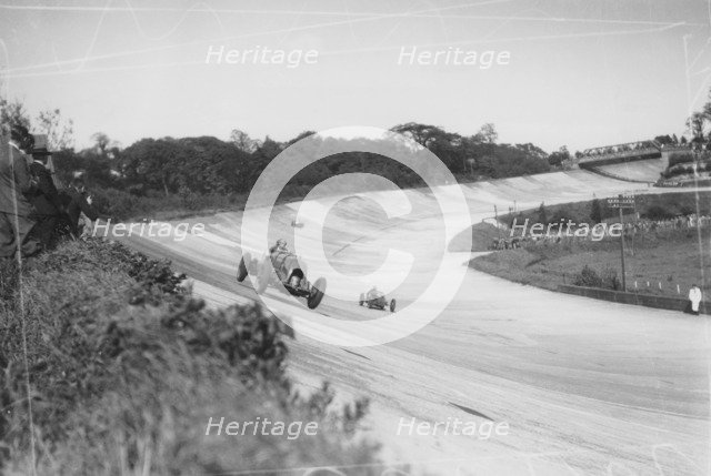 Henry Birkin in a Bentley, Brooklands, Surrey, (c1932?). Artist: Unknown