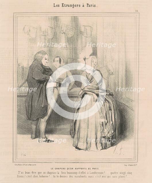 Le chapeau qu'on rapporte de Paris, 1844. Creator: Honore Daumier.