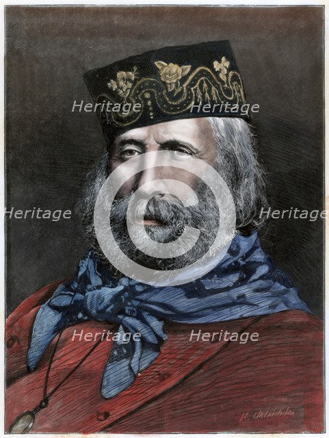 Giuseppe Garibaldi, Italian patriot, 1882. Artist: Unknown