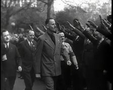 Oswald Mosley Being Saluted by his Followers, 1930s. Creator: British Pathe Ltd.