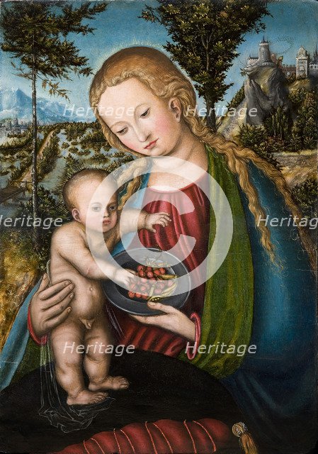Virgin with Cherries, ca 1506. Artist: Cranach, Lucas, the Elder (1472-1553)