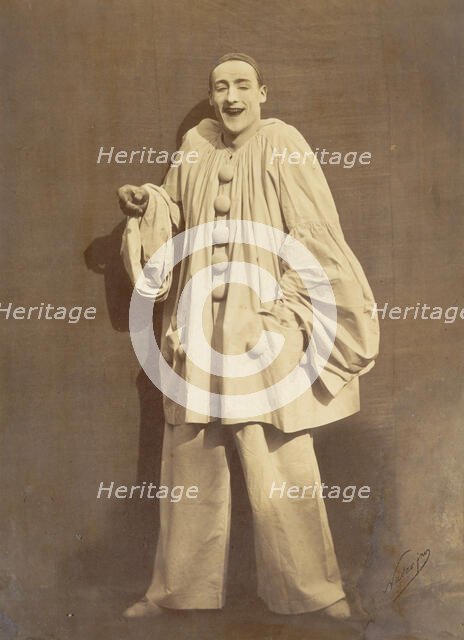 Pierrot Laughing, 1855. Creator: Nadar.