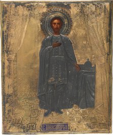 Saint Grand Prince Alexander Nevsky, 19th century. Artist: Russian icon  
