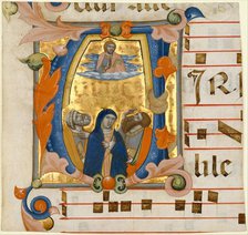 Ascension in an Initial V, ca. 1342-50. Creator: Niccolò di ser Sozzo.