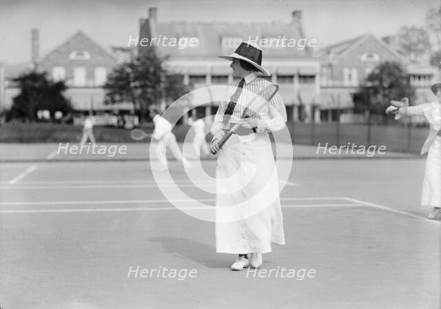 Miss Frances Lippett Playing in Tennis Tournament, 1913. Creator: Harris & Ewing.