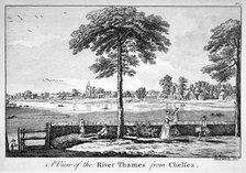 View of the River Thames from Chelsea, London, 1750.                                                 Artist: Charles White