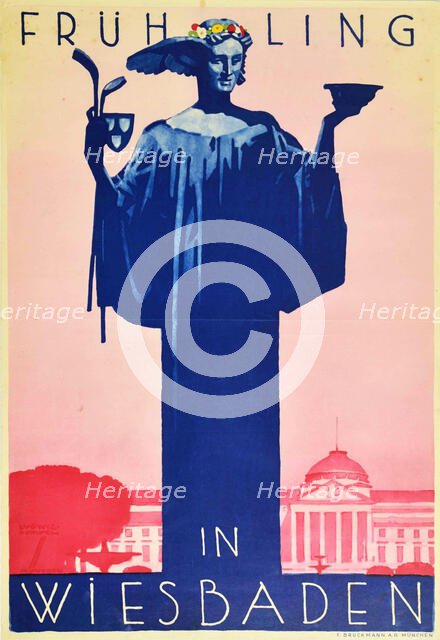Frühling in Wiesbaden, 1925. Creator: Hohlwein, Ludwig (1874-1949).