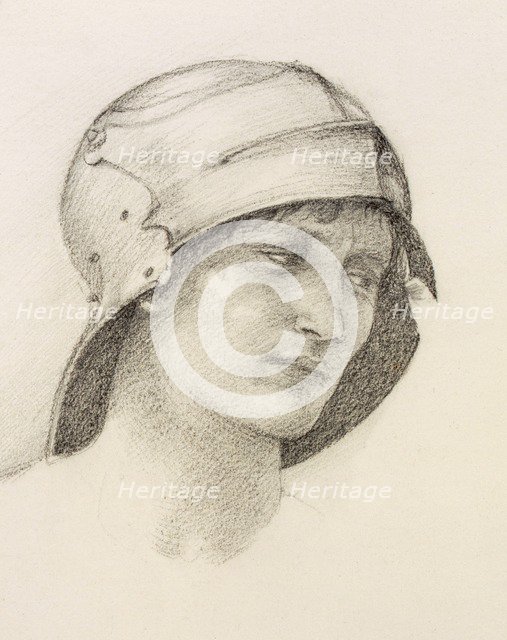 Woman in hat, detail from a sketchbook, c1880s. Creator: Sir Edward Burne-Jones (1833-98).