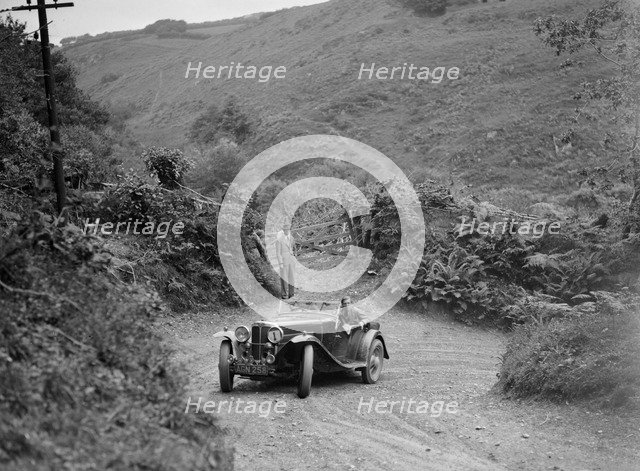 1933 AC 4-seater taking part in a motoring trial, late 1930s. Artist: Bill Brunell.