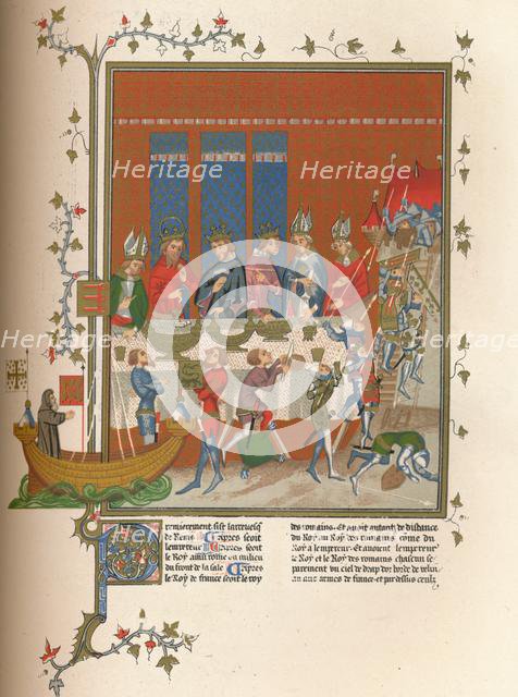 Interlude during the meal, 14th century, (1849). Creator: Kellerhoven.