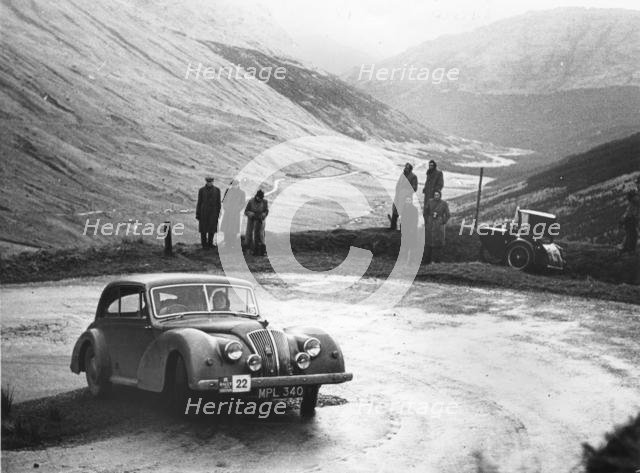 1949 AC 2 litre two door saloon on 1952 RAC rally. Creator: Unknown.