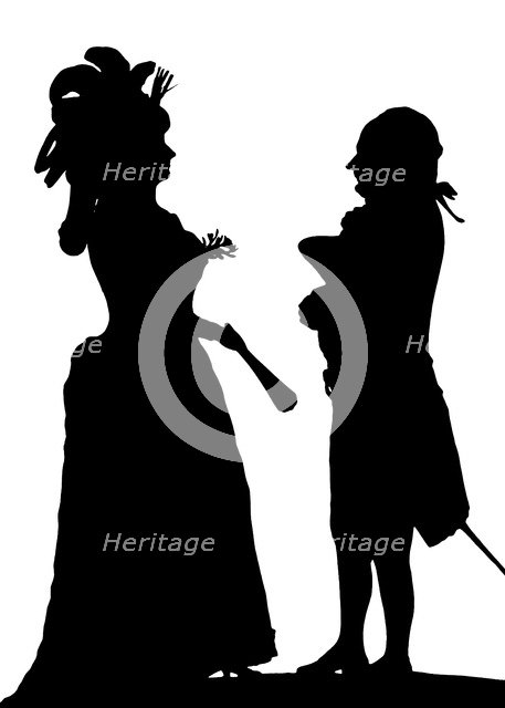 Louise Contat and Joseph Dazincourt, French actors, 1784 (1912). Artist: Unknown