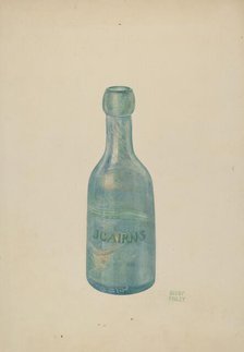 Glass Soda Bottle, c. 1940. Creator: Bisby Finley.