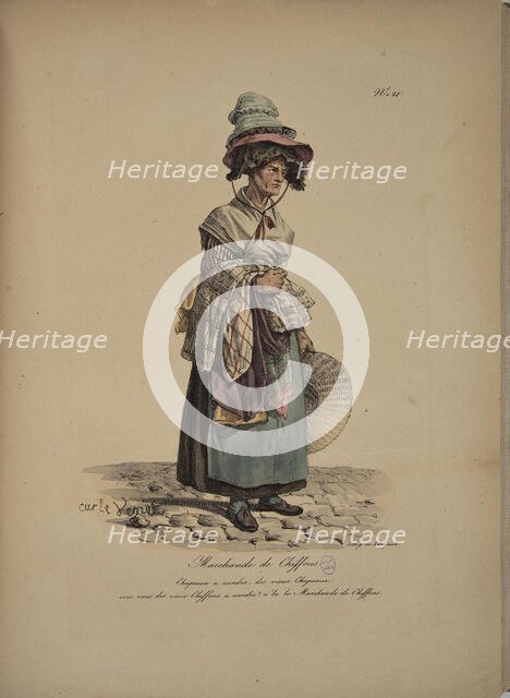 Rag seller. From the Series "Cris de Paris" (The Cries of Paris), 1815. Creator: Vernet, Carle (1758-1836).