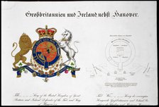 Crest of the King of the United Kingdom of Great Britain and Ireland and Hanover, 19th century. Artist: Unknown