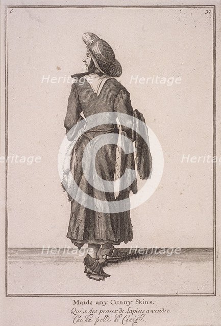 'Maids any cunny skins', Cries of London, (1688?). Artist: Anon