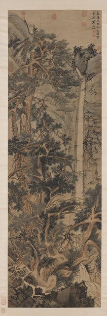 Old Trees by a Cold Waterfall. Creator: Wen Zhengming (1470-1559).