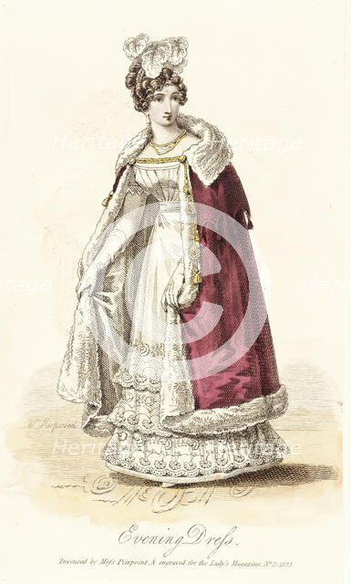 Fashion Plate (Evening Dress), 1825. Creator: Unknown.
