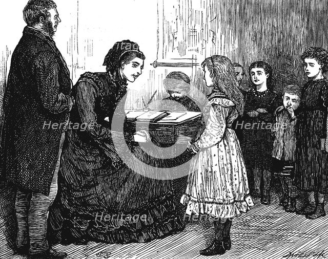 Mixed Sunday School class in a poor district of London, 1873. Artist: Unknown