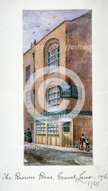 View of the Brown Bear Tavern, Gravel Lane, Houndsditch, City of London, c1825. Artist: Anon