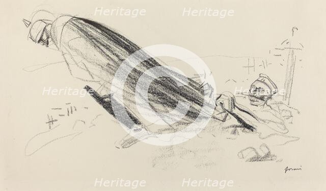 Ceux de la première heure. "Sire! où en somme-nous de "la guerre fraîche..."? ...", c. 1914/1919. Creator: Jean Louis Forain.