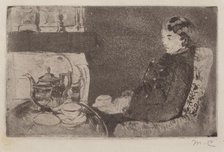 Lydia at Afternoon Tea, 1882. Creator: Mary Cassatt.