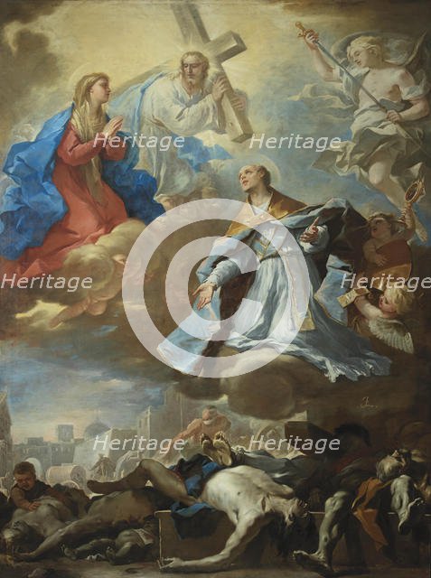 Saint Januarius Interceding to the Virgin Mary, Christ and God the Father for Victims of the Plague, Creator: Giordano, Luca (1632-1705).