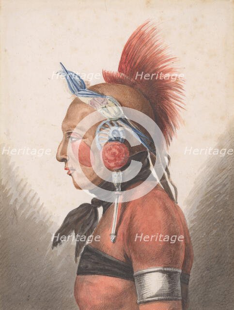 An Osage Warrior, 1811-ca. 1813. Creator: Pavel Petrovic Svin'in.