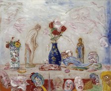 Under the Shadow of Masks, 1925. Creator: James Ensor.