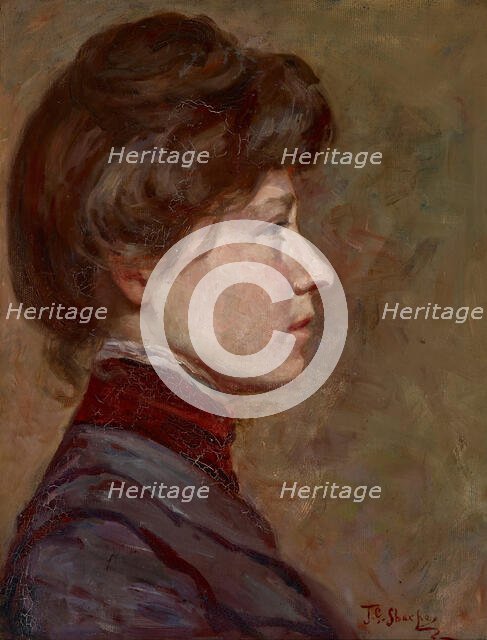 Portrait of a Young Woman, before 1900. Creator: Julia G Sharpe.