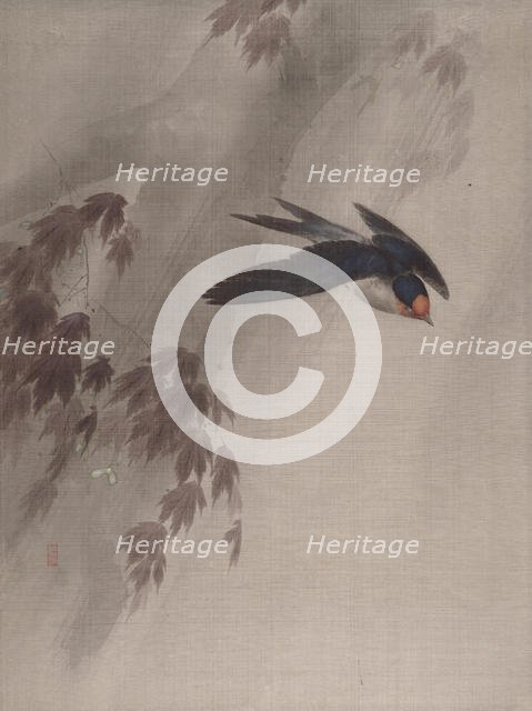 A Swallow in the Rain, ca. 1891-92. Creator: Okada Baison.