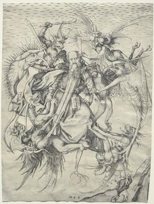St. Anthony tormented by the Devils, 1400s. Creator: Martin Schongauer (German, c.1450-1491).