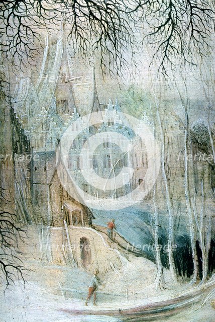 'A Winter Landscape with a Woodcutter', (Detail), c1606-1656. Artist: Gysbrecht Leytens