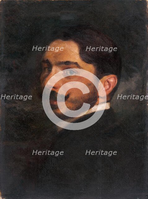 Self-Portrait (Self-Portrait in a Dark Coat), 1900-1905. Creator: Milan Thomka Mitrovsky.