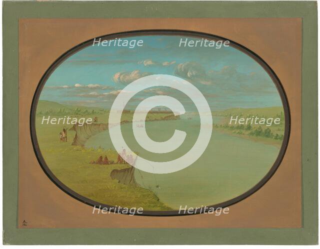 Mandan Village - A Distant View, 1861/1869. Creator: George Catlin.