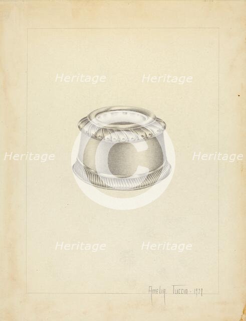 Silver Salt Trencher, 1937. Creator: Amelia Tuccio.