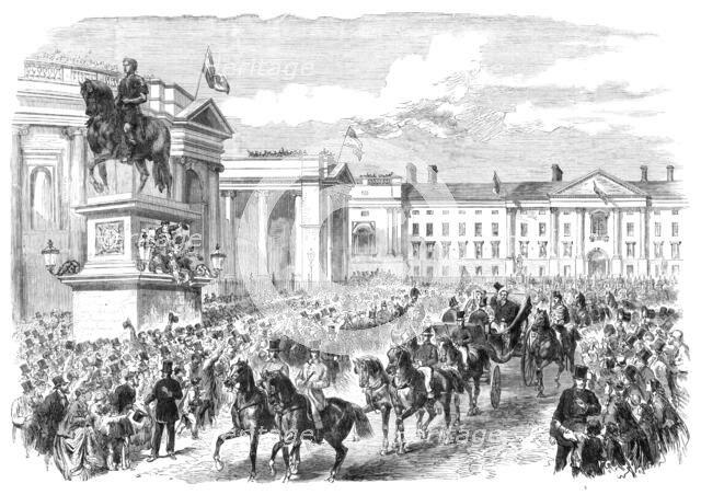 Visit of the Prince and Princess of Wales to Ireland: Royal Procession...College-Green..., 1868. Creator: Unknown.