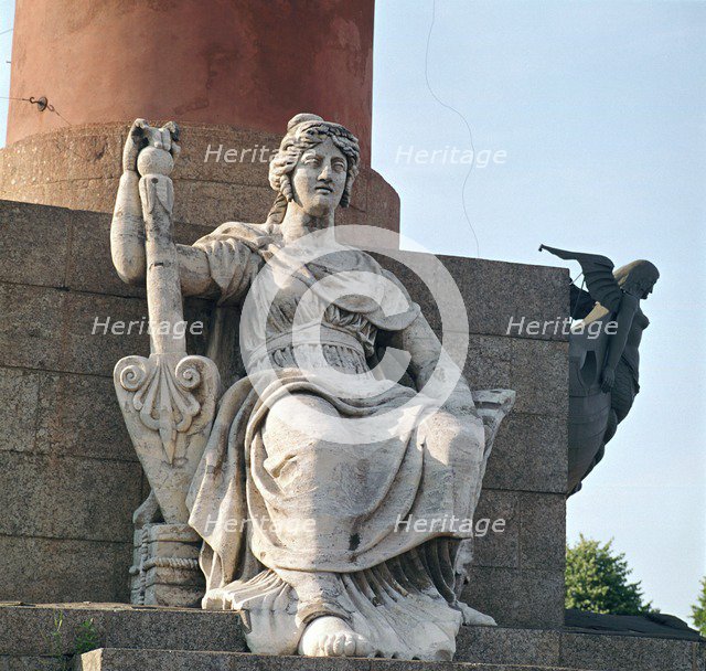 Figure at the base of the Rostral Pillar on Vassilievsky Island. Artist: Unknown