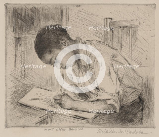 Young Negro Drawing, ca.1935 - 1943. Creator: Mathilde De Cordoba.