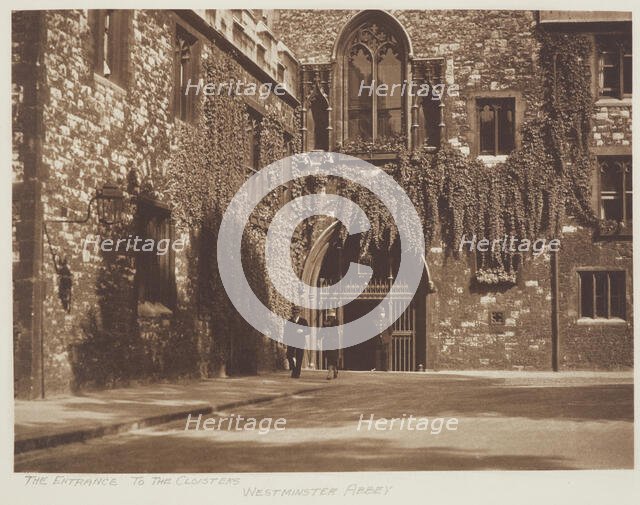 The entrance to the cloisters, Westminster Abbey. From the album: Photograph album - London, 1920s. Creator: Harry Moult.