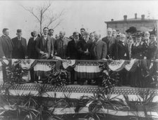 Andrew Carnegie and other dignitaries on the platform at the 25th anniversary of..., Alabama, 1906. Creator: Frances Benjamin Johnston.