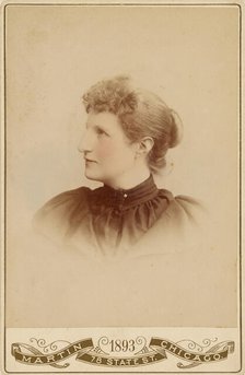 Unidentified woman, in profile to left, 1893. Creator: Martin.