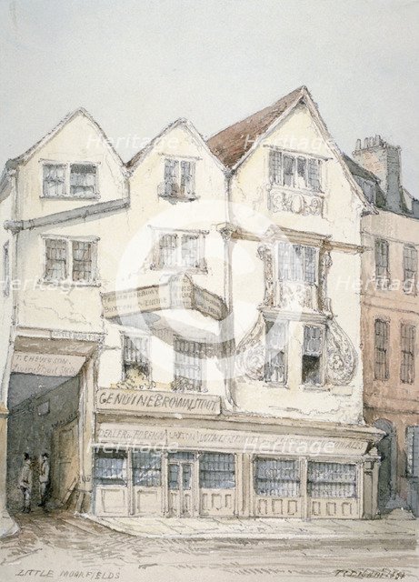 King's Arms Inn, Moorfields, with decorative moulding on the front, City of London, 1851. Artist: Thomas Colman Dibdin