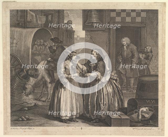 A Harlot's Progress, Plate 1, April 1732. Creator: William Hogarth.